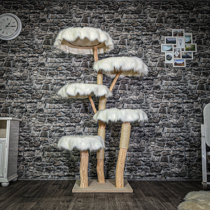 RESERVIERT - Naturkratzbaum 3281 Kratzbaum Natur Holz Design 172 cm hoch Katzenbaum