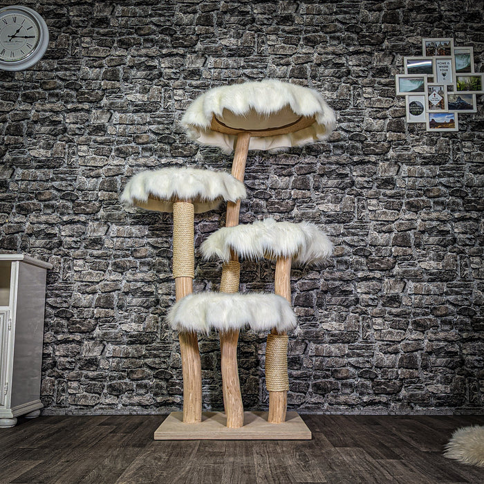 RESERVIERT Naturkratzbaum 3311 Kratzbaum Natur Holz Design 145 cm hoch Katzenbaum