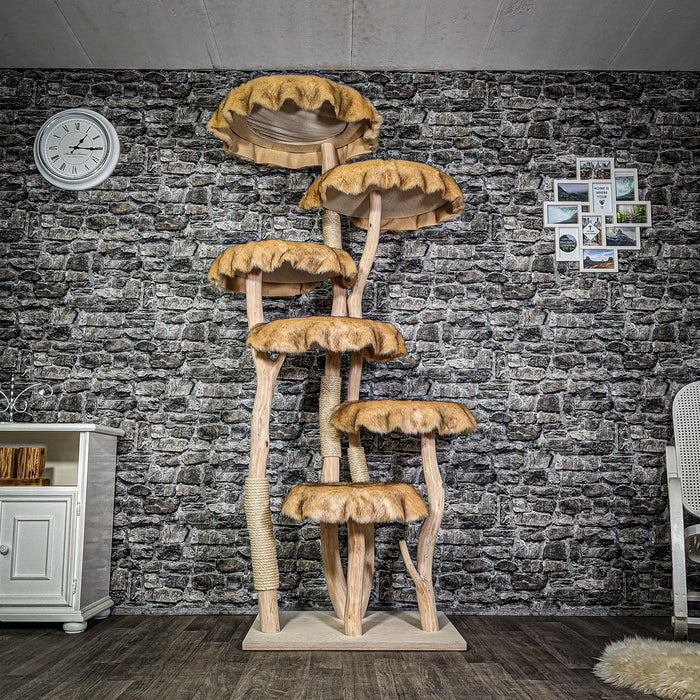 Naturkratzbaum 3333 Kratzbaum Natur Holz Design 207 cm hoch Katzenbaum