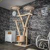Naturkratzbaum 3336 Kratzbaum Natur Holz Design 217 cm hoch Katzenbaum