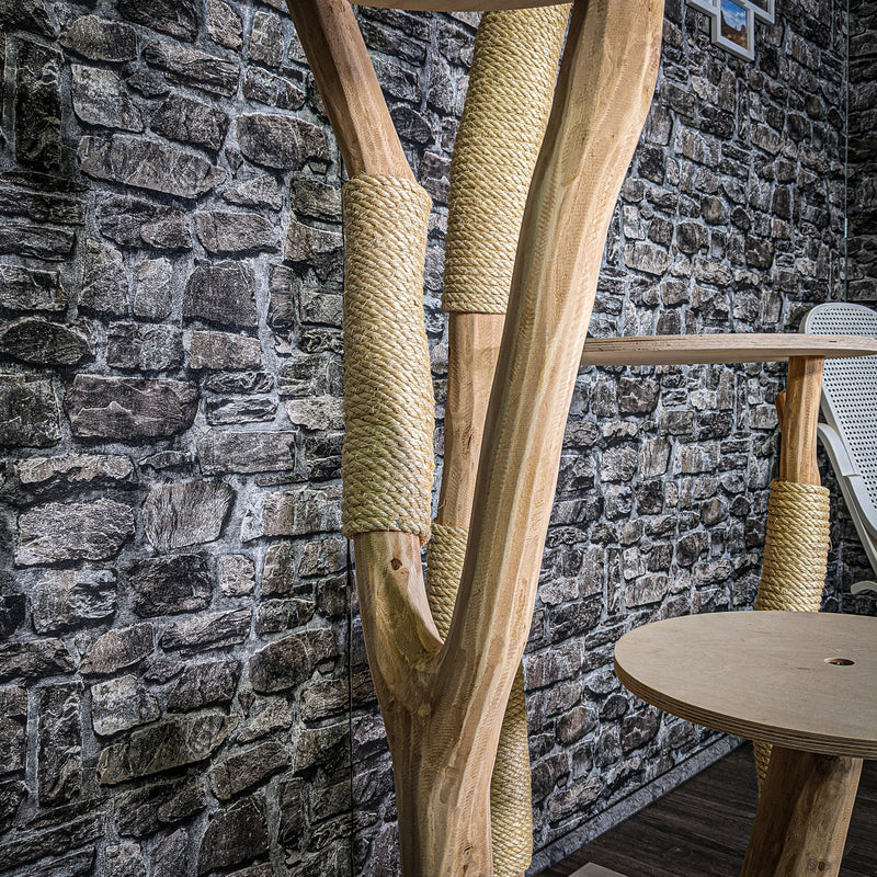 Naturkratzbaum 3371 Kratzbaum Natur Holz Design 175 cm hoch Katzenbaum