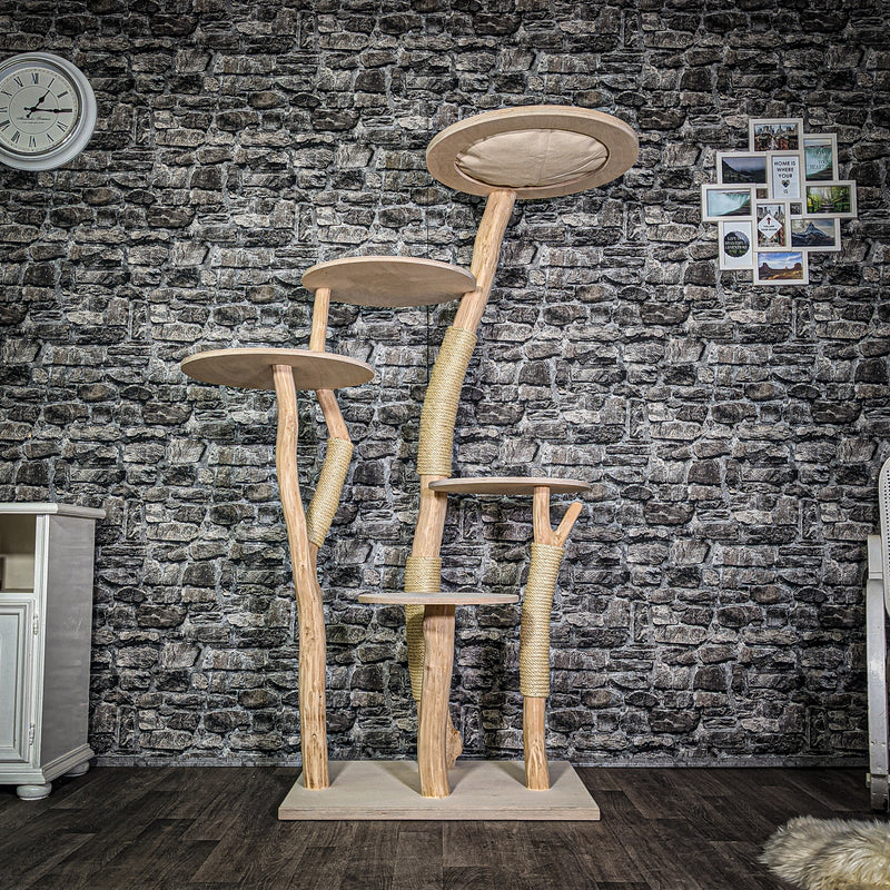 Naturkratzbaum 3371 Kratzbaum Natur Holz Design 175 cm hoch Katzenbaum