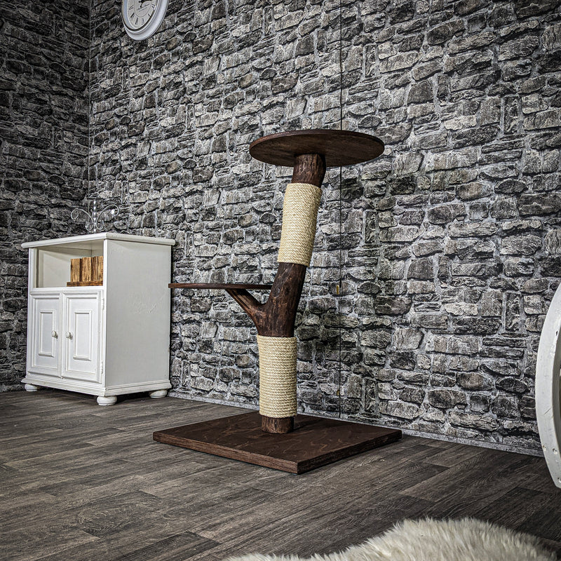 Naturkratzbaum 3408 Kratzbaum Natur Holz Design 99 cm hoch Katzenbaum