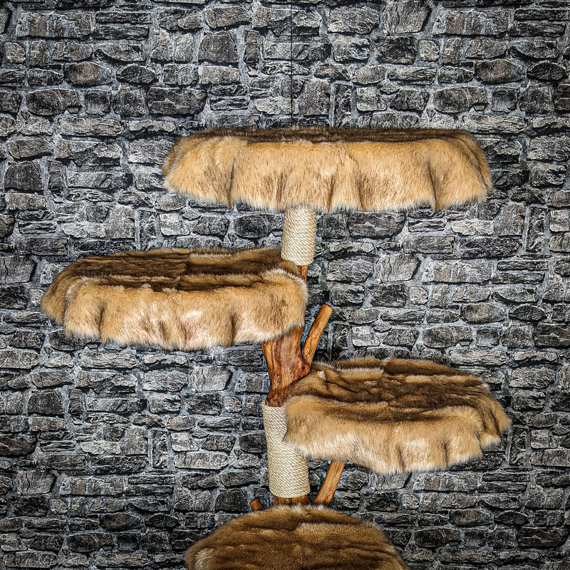 Naturkratzbaum 3410 Kratzbaum Natur Holz Design 134 cm hoch Katzenbaum