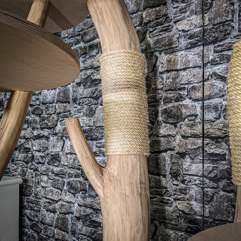 Naturkratzbaum 3436 Kratzbaum Natur Holz Design 216 cm hoch Katzenbaum