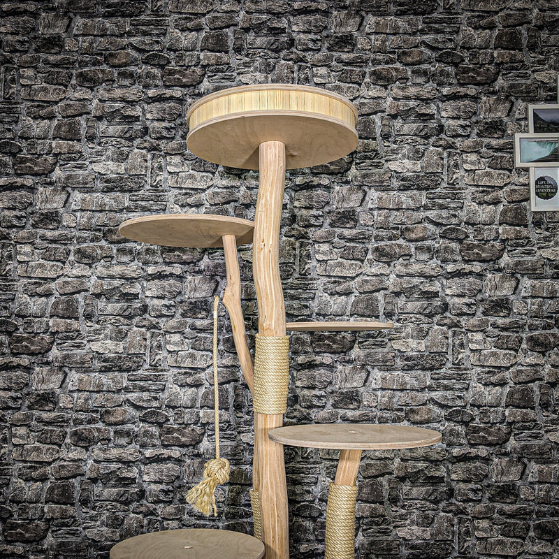 Naturkratzbaum 3452 Kratzbaum Natur Holz Design 176 cm hoch Katzenbaum