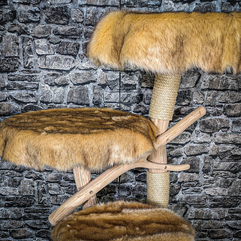 Naturkratzbaum 3456 Kratzbaum Natur Holz Design 116 cm hoch Katzenbaum