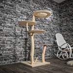 Naturkratzbaum 3459 Kratzbaum Natur Holz Design 145 cm hoch Katzenbaum
