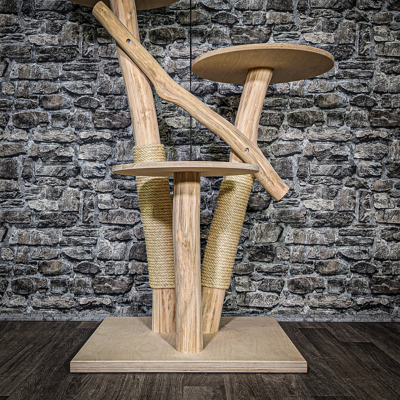 Naturkratzbaum 3493 Kratzbaum Natur Holz Design 124 cm hoch Katzenbaum