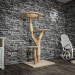 Naturkratzbaum 3495 Kratzbaum Natur Holz Design 146 cm hoch Katzenbaum