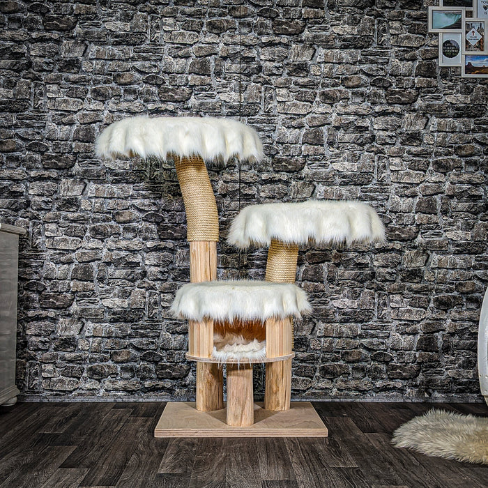 Naturkratzbaum 3508 Kratzbaum Natur Holz Design 115 cm hoch Katzenbaum