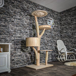 Naturkratzbaum 3515 Kratzbaum Natur Holz Design 186 cm hoch Katzenbaum