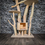 Naturkratzbaum 3521 Kratzbaum Natur Holz Design 185 cm hoch Katzenbaum