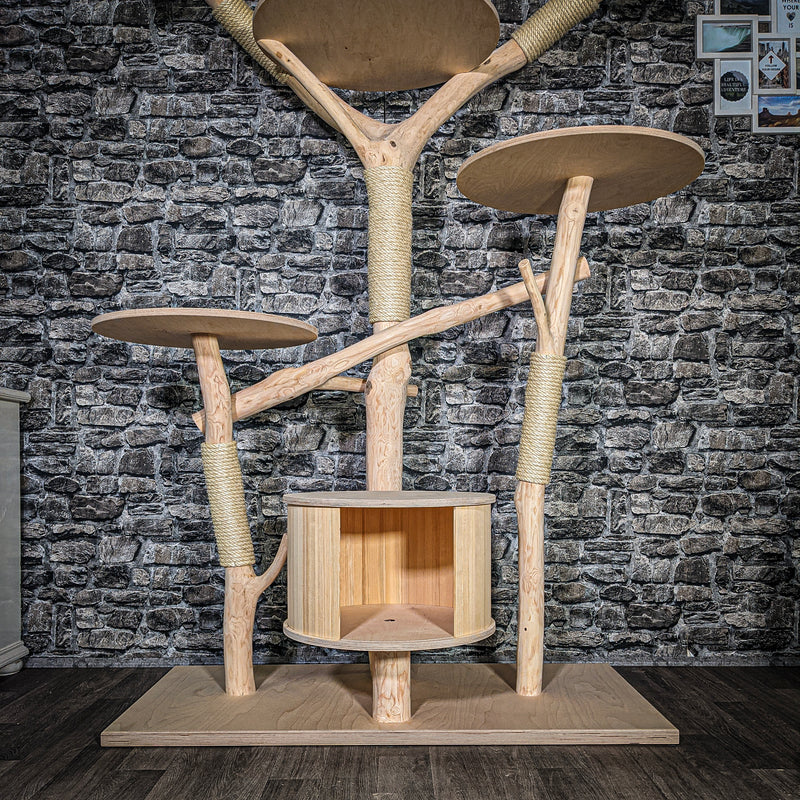 Naturkratzbaum 3536 Kratzbaum Natur Holz Design 212 cm hoch Katzenbaum