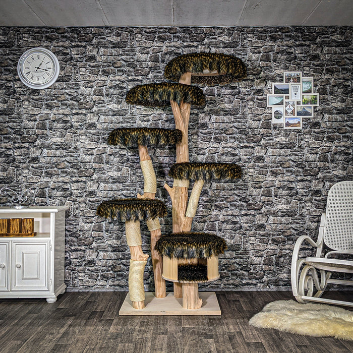 RESERVIERT + ÄNDERUNG - Naturkratzbaum 3560 Kratzbaum Natur Holz Design 200 cm hoch Katzenbaum