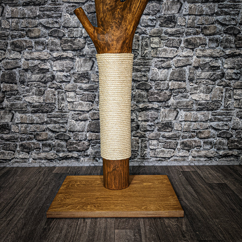 RESERVIERT + ÄNDERUNG - Kratzstamm 3567 Natur Holz Design Kratzbaum 104 cm hoch Naturkratzbaum