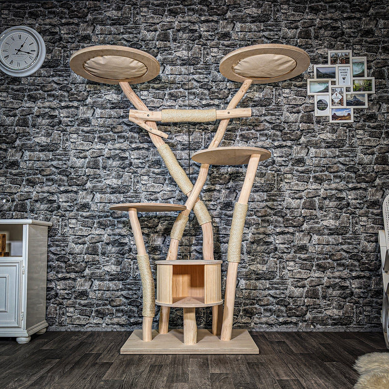 Naturkratzbaum 3573 Kratzbaum Natur Holz Design 178 cm hoch Katzenbaum