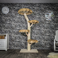 Naturkratzbaum 3590 Kratzbaum Natur Holz Design 186 cm hoch Katzenbaum