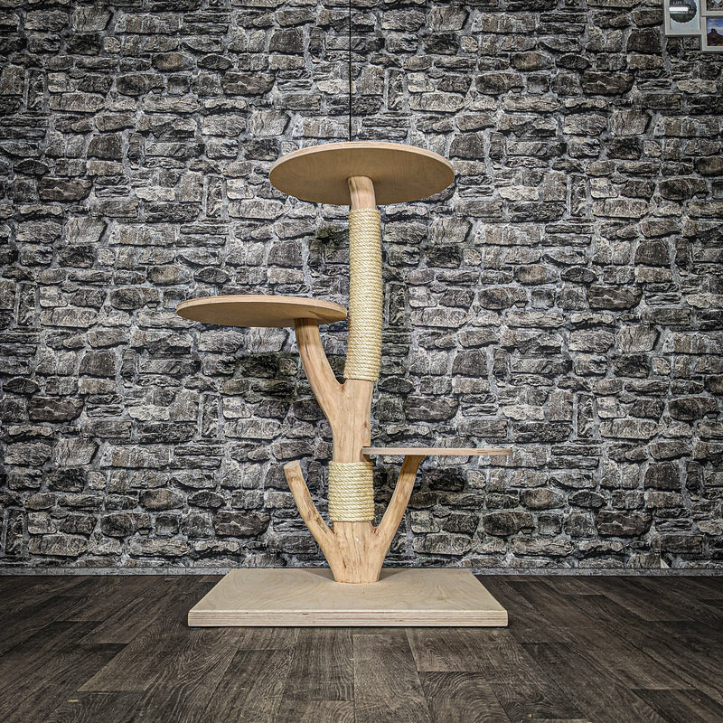Naturkratzbaum 3592 Kratzbaum Natur Holz Design 103 cm hoch Katzenbaum