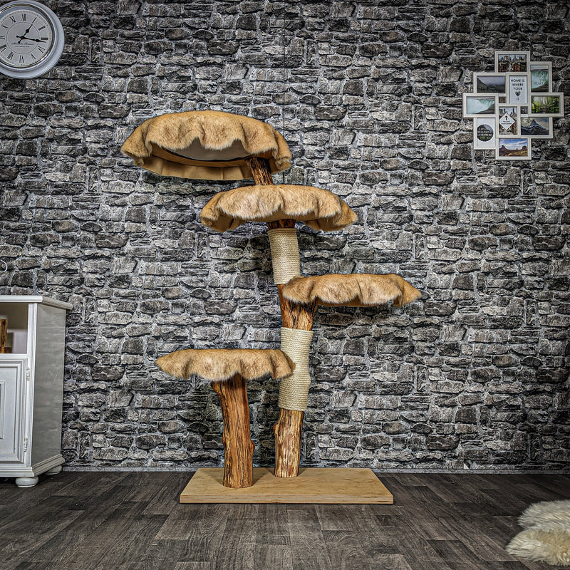 Naturkratzbaum 3596 Kratzbaum Natur Holz Design 145 cm hoch Katzenbaum