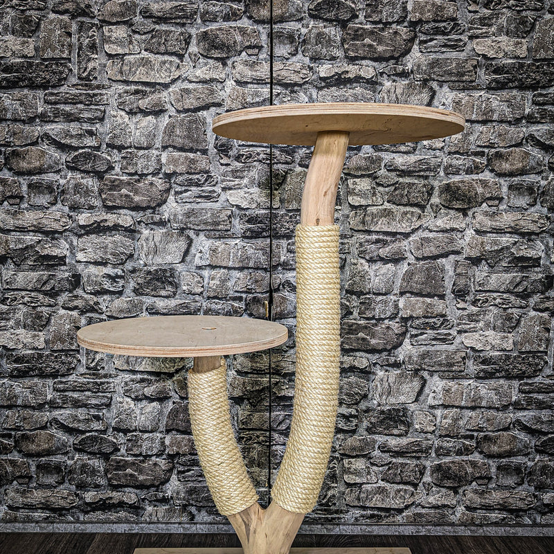 Naturkratzbaum 3602 Kratzbaum Natur Holz Design 87 cm hoch Katzenbaum