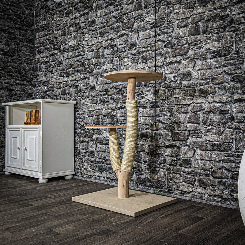 Naturkratzbaum 3602 Kratzbaum Natur Holz Design 87 cm hoch Katzenbaum