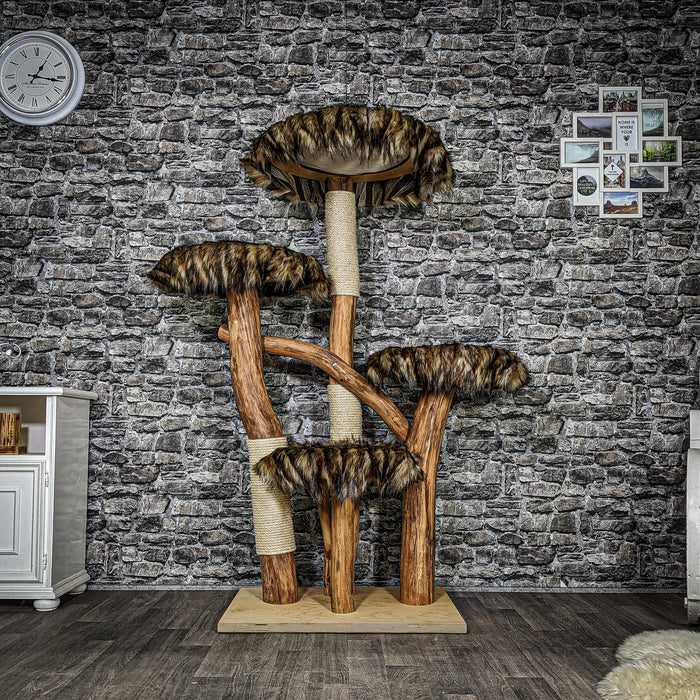 Naturkratzbaum 3606 Kratzbaum Natur Holz Design 160 cm hoch Katzenbaum