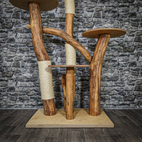 Naturkratzbaum 3606 Kratzbaum Natur Holz Design 160 cm hoch Katzenbaum