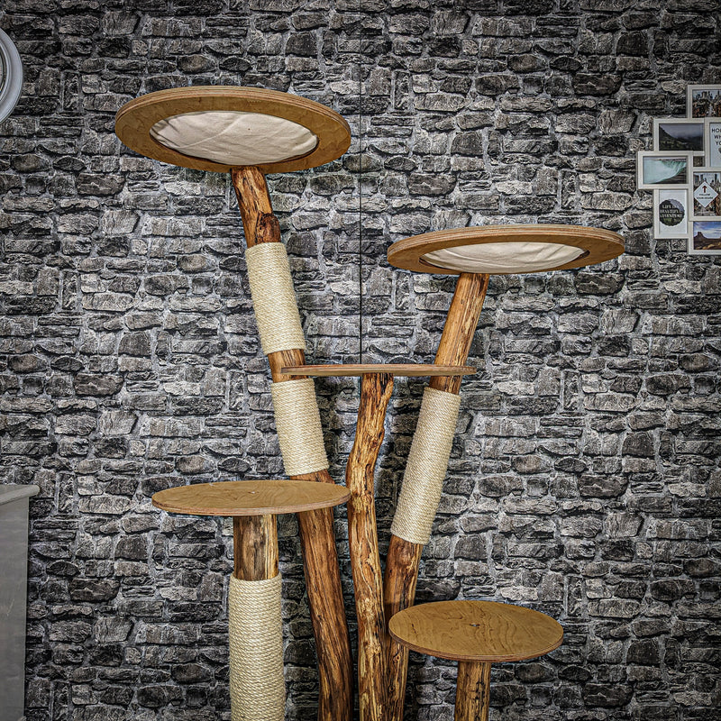 Naturkratzbaum 3608 Kratzbaum Natur Holz Design 173 cm hoch Katzenbaum