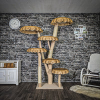 Naturkratzbaum 3659 Kratzbaum Natur Holz Design 210 cm hoch Katzenbaum