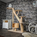 Naturkratzbaum 3682 Kratzbaum Natur Holz Design 160 cm hoch Katzenbaum