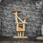 Naturkratzbaum 3694 Kratzbaum Natur Holz Design 123 cm hoch Katzenbaum