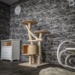 Naturkratzbaum 3694 Kratzbaum Natur Holz Design 123 cm hoch Katzenbaum