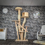 RESERVIERT + ÄNDERUNGEN - Naturkratzbaum 3695 Kratzbaum Natur Holz Design 212 cm hoch Katzenbaum