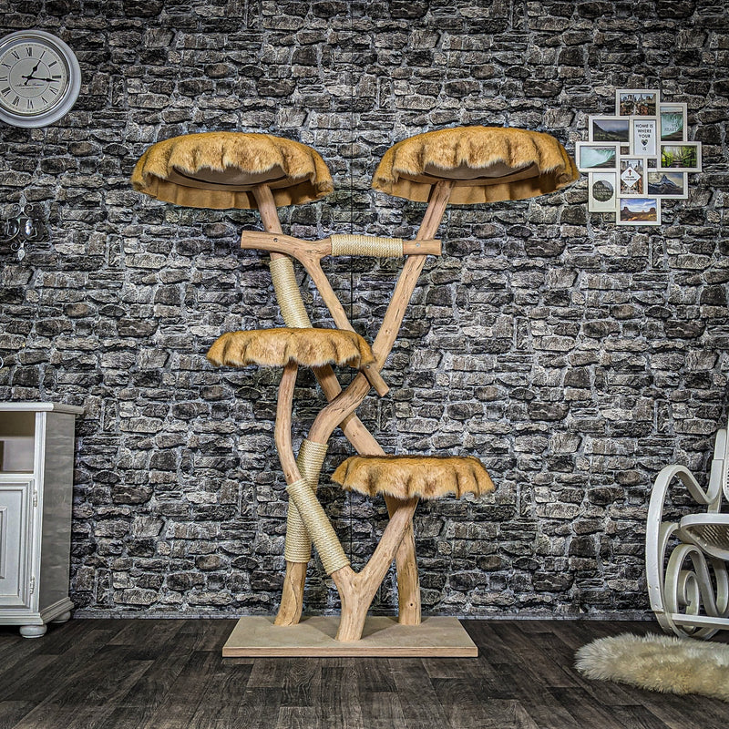 Naturkratzbaum 3697 Kratzbaum Natur Holz Design 160 cm hoch Katzenbaum