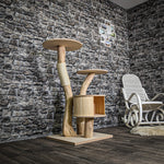 RESERVIERT + ÄNDERUNG - Naturkratzbaum 3699 Kratzbaum Natur Holz Design 118 cm hoch Katzenbaum