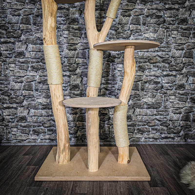 Naturkratzbaum 3729 Kratzbaum Natur Holz Design 195 cm hoch Katzenbaum