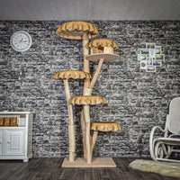 Naturkratzbaum 3735 Kratzbaum Natur Holz Design 215 cm hoch Katzenbaum