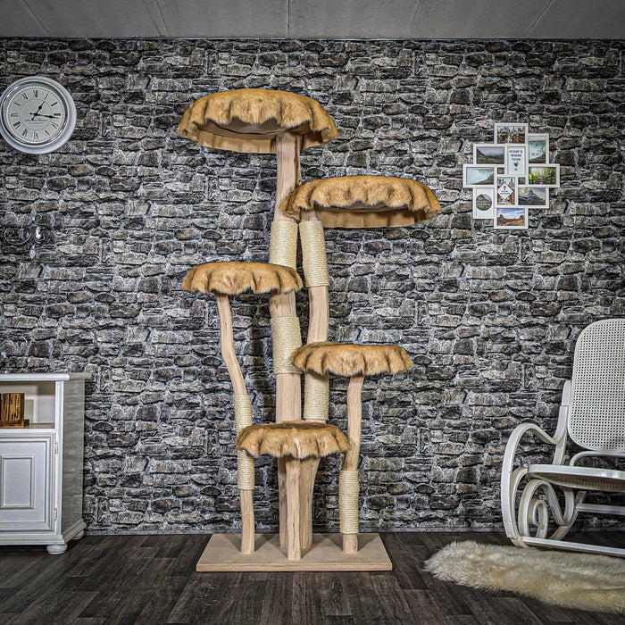 RESERVIERT + ÄNDERUNGEN - Naturkratzbaum 3737 Kratzbaum Natur Holz Design 192 cm hoch Katzenbaum