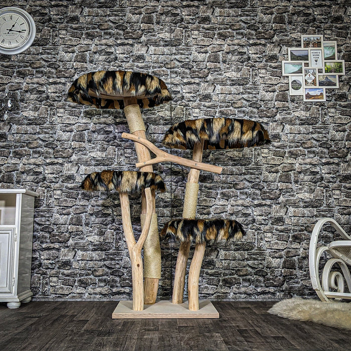 Naturkratzbaum 3751 Kratzbaum Natur Holz Design 145 cm hoch Katzenbaum