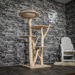 Naturkratzbaum 3753 Kratzbaum Natur Holz Design 145 cm hoch Katzenbaum