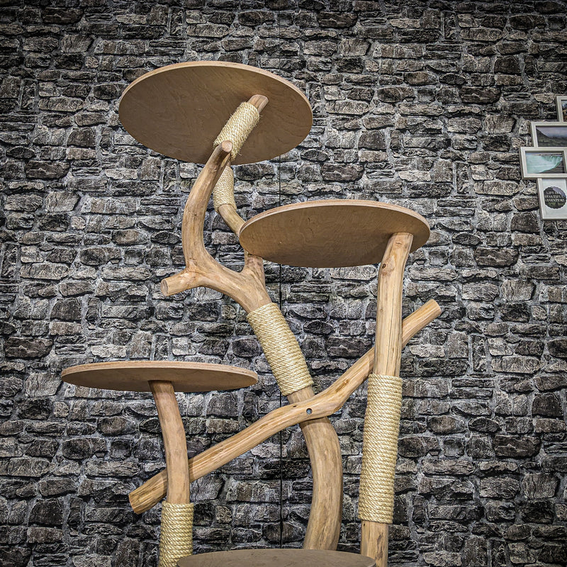 Naturkratzbaum 3763 Kratzbaum Natur Holz Design 165 cm hoch Katzenbaum
