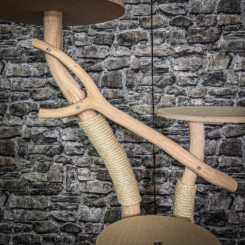 Naturkratzbaum 3775 Kratzbaum Natur Holz Design 114 cm hoch Katzenbaum