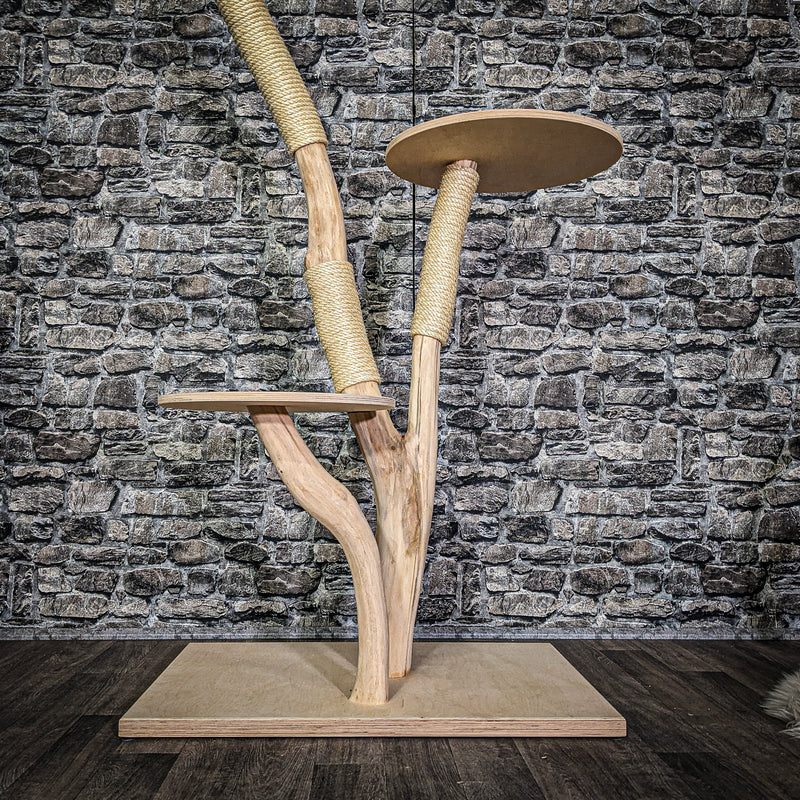 Naturkratzbaum 3792 Kratzbaum Natur Holz Design 153 cm hoch Katzenbaum