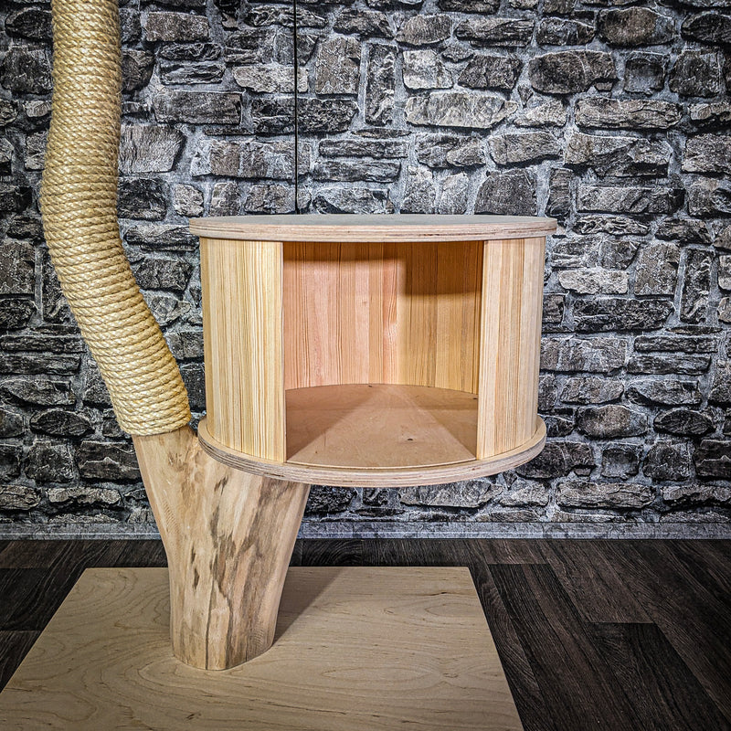 RESERVIERT + ÄNDERUNG - Naturkratzbaum 3802 Kratzbaum Natur Holz Design 103 cm hoch Katzenbaum