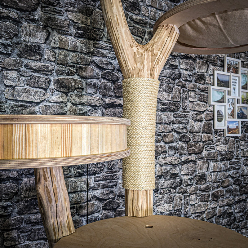 Naturkratzbaum 3809 Kratzbaum Natur Holz Design 225 cm hoch Katzenbaum