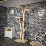 Naturkratzbaum 3809 Kratzbaum Natur Holz Design 225 cm hoch Katzenbaum