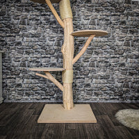 Naturkratzbaum 3812 Kratzbaum Natur Holz Design 185 cm hoch Katzenbaum