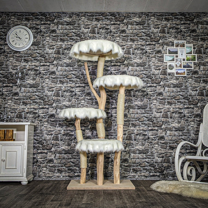 RESERVIERT + ÄNDERUNGEN - Naturkratzbaum 3815 Kratzbaum Natur Holz Design 174 cm hoch Katzenbaum