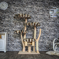 Naturkratzbaum 3842 Kratzbaum Natur Holz Design 145 cm hoch Katzenbaum